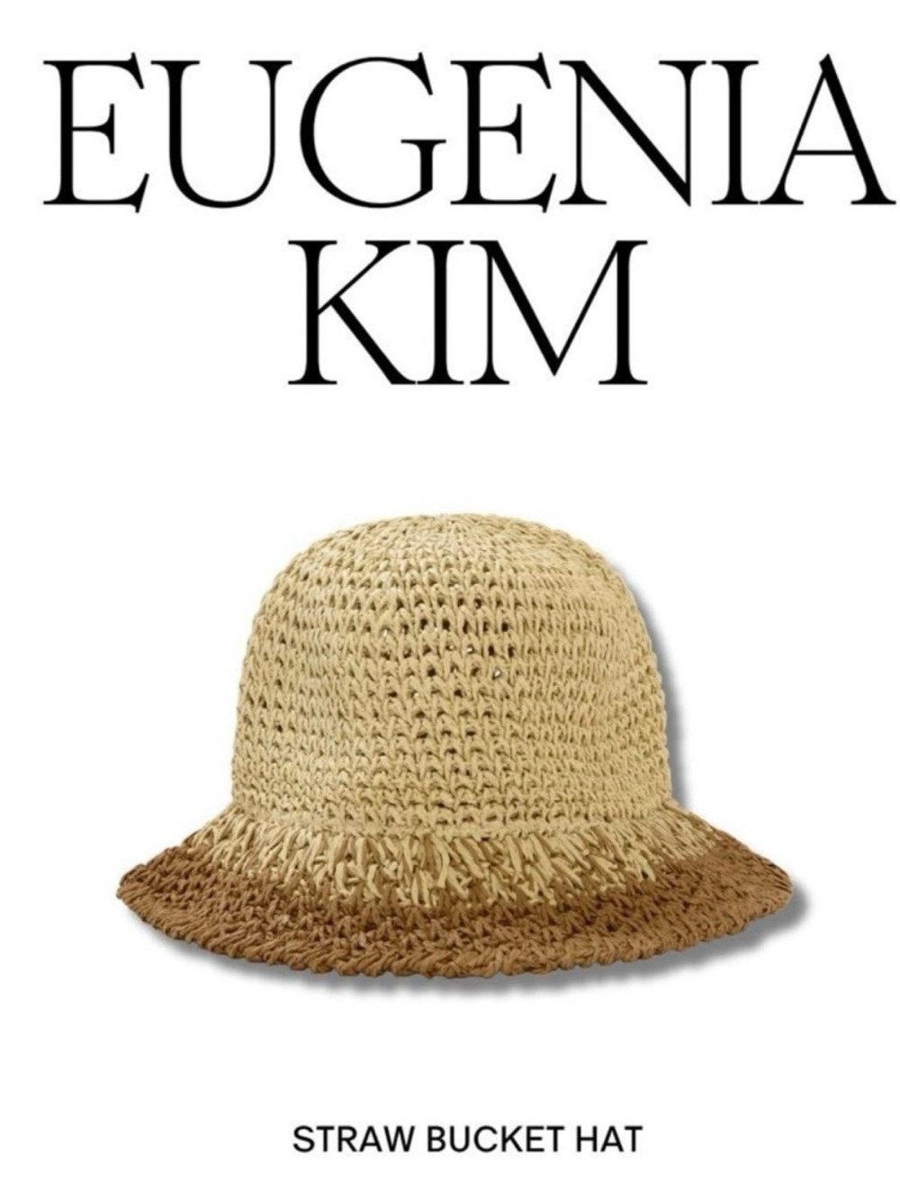 Eugenia Kim Two-Tone Straw Bucket Hat in Natural and Brown